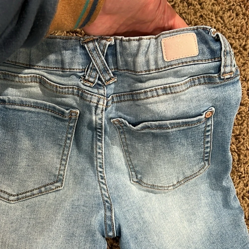 Celebrity Pink Blue Jeans with Distressed Details